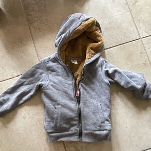 Fleece lined jacket with hood